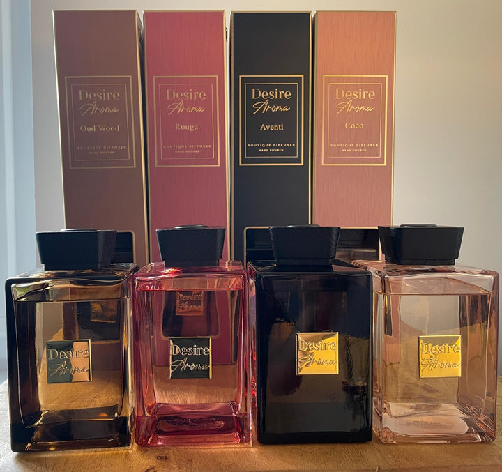 DESIRE AROMA Fragrance 500ML Luxury Lush Reed Diffuser Glass Bottle black reeds