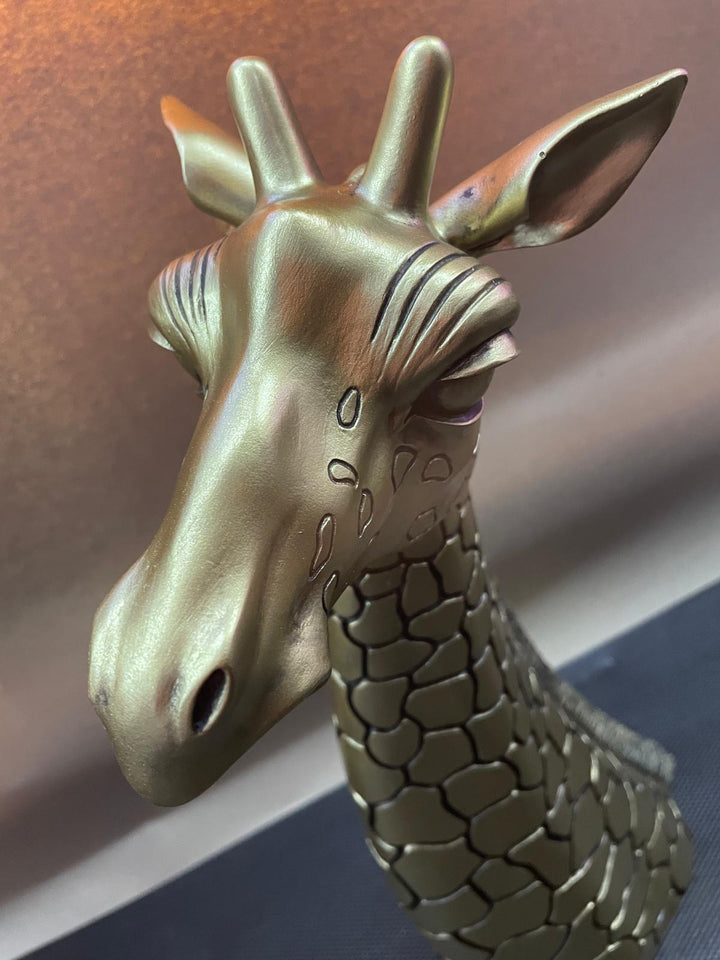 Gold Giraffe Head Bust Luxury Figurine Decorative Ornament safari Home Décor