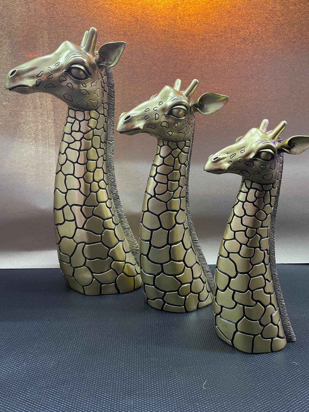 Gold Giraffe Head Bust Luxury Figurine Decorative Ornament safari Home Décor