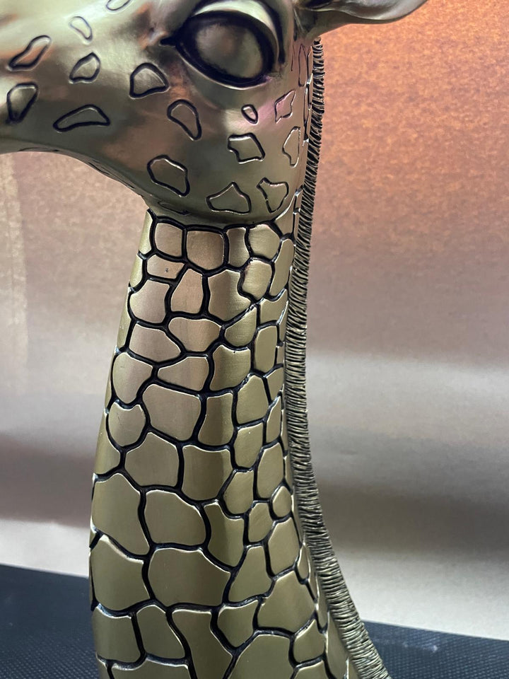 Gold Giraffe Head Bust Luxury Figurine Decorative Ornament safari Home Décor