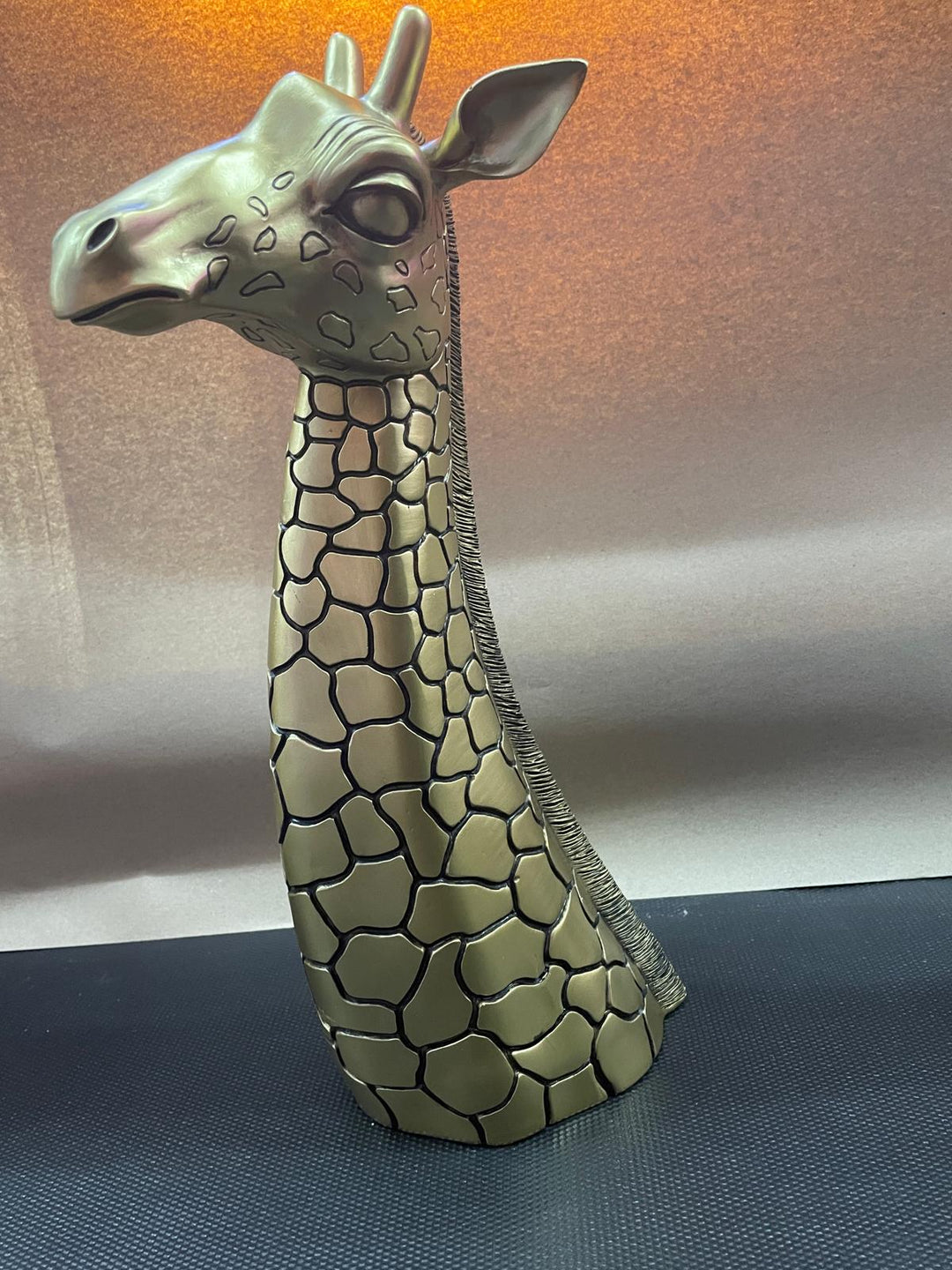 Gold Giraffe Head Bust Luxury Figurine Decorative Ornament safari Home Décor