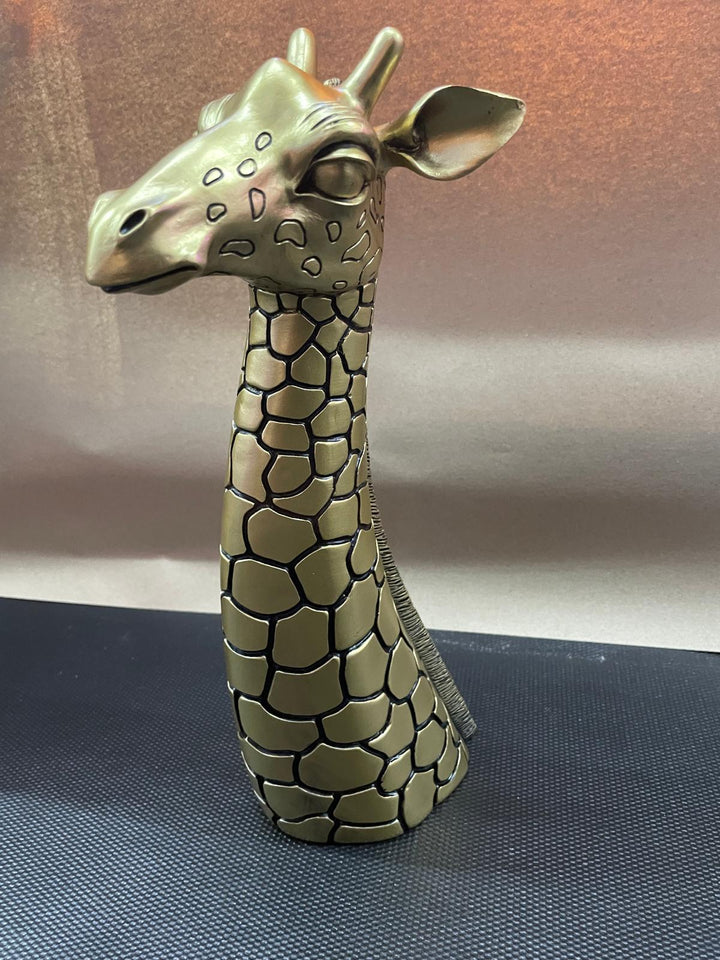 Gold Giraffe Head Bust Luxury Figurine Decorative Ornament safari Home Décor
