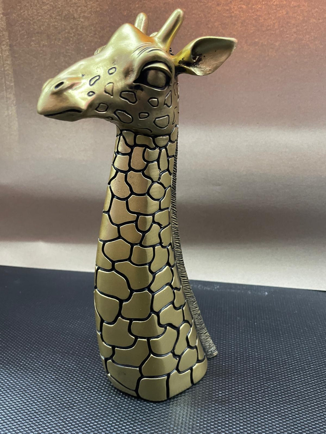 Gold Giraffe Head Bust Luxury Figurine Decorative Ornament safari Home Décor