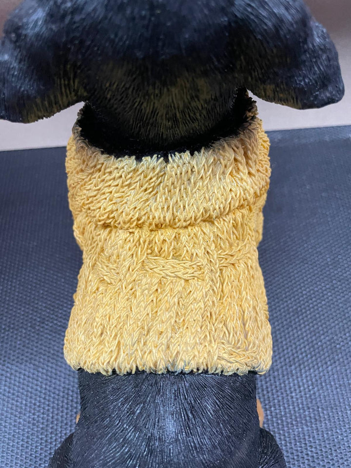 Quirky Dachshund Dog Resin Ornament in Cardigan & Wellies Decorative Figures