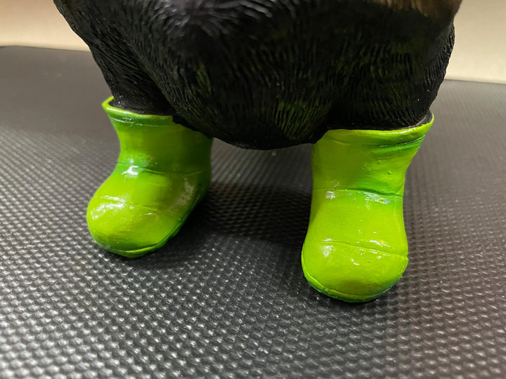 Quirky Dachshund Dog Resin Ornament in Cardigan & Wellies Decorative Figures