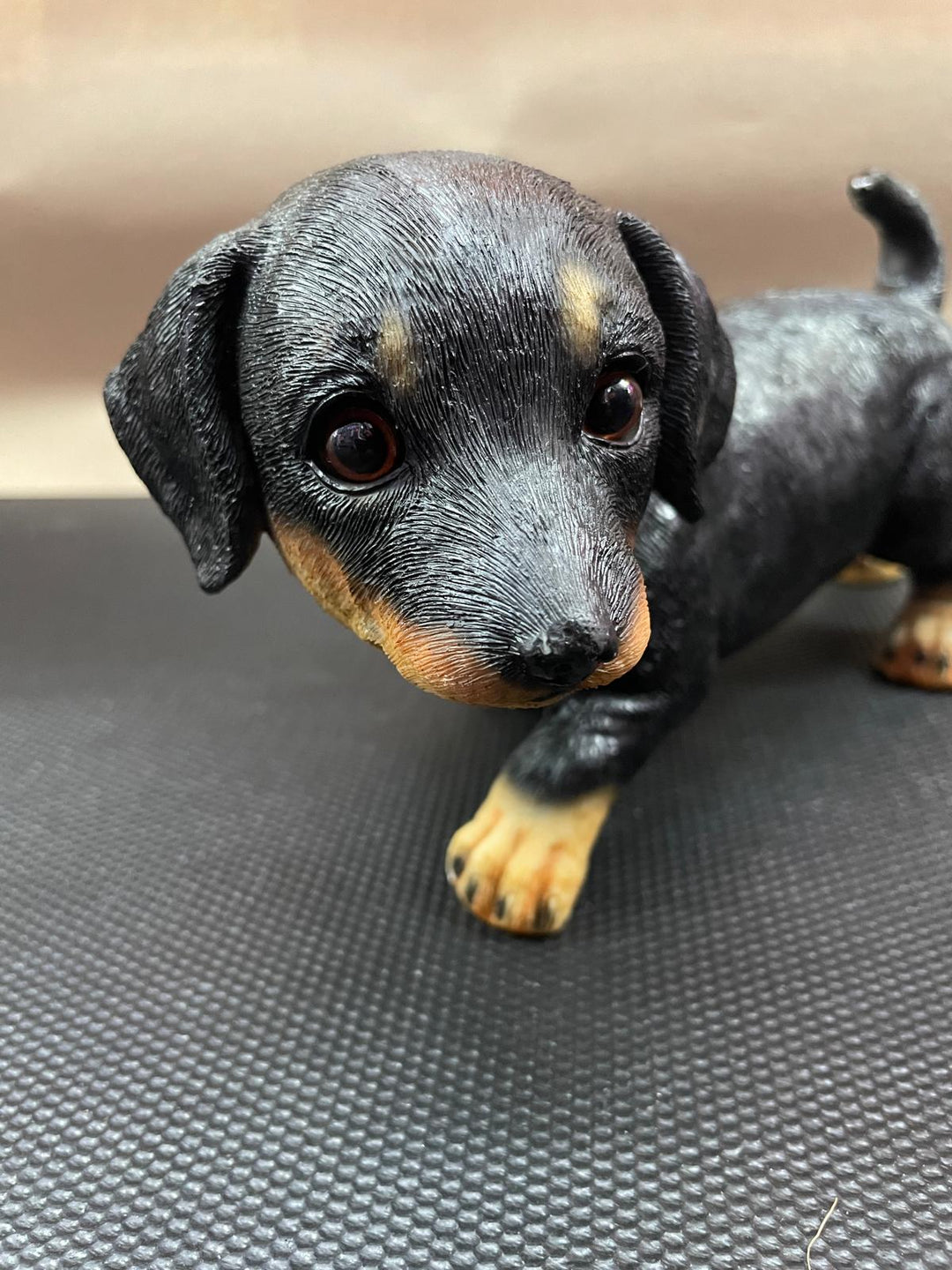 Quirky Dachshund Dog Resin Ornament in Cardigan & Wellies Decorative Figures