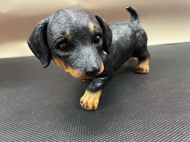 Quirky Dachshund Dog Resin Ornament in Cardigan & Wellies Decorative Figures