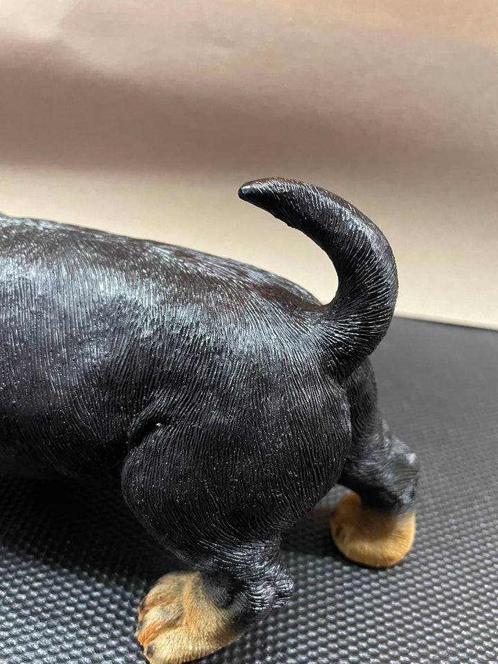 Quirky Dachshund Dog Resin Ornament in Cardigan & Wellies Decorative Figures