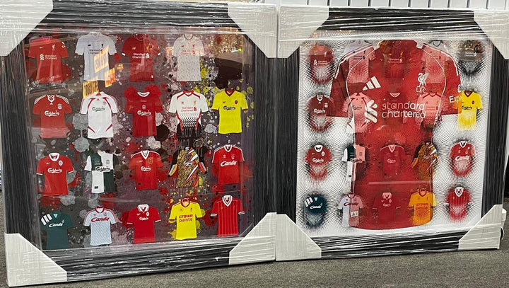 Black frame Liverpool FC Team miniature T-shirts stripe wall art pictures with fitment