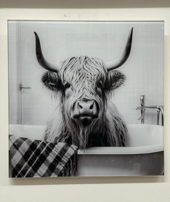 30CM Animals-Dogs, lion, Highland Cow & tiger Tempered Glass quirky Pictures