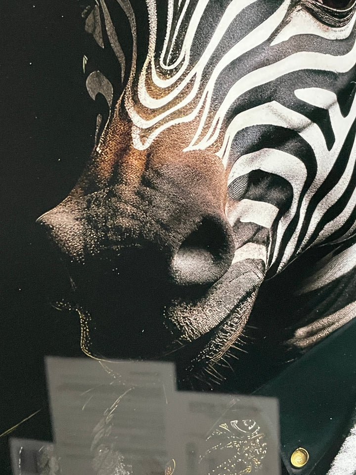Zebra black & white Wall Art Tempered Glass 30CM