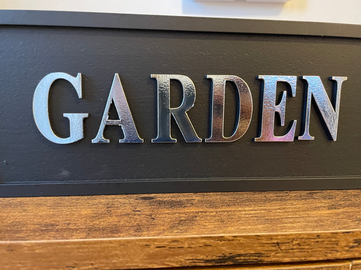 Garden Bar-Wooden Sign Plaque black & silver 3D letters