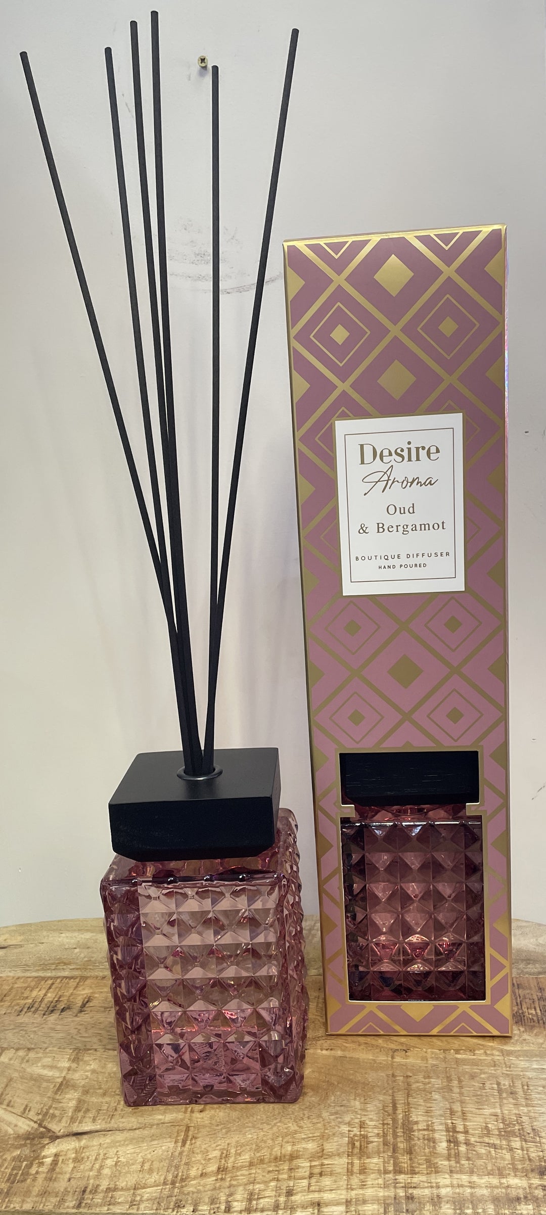 Reed Diffusers 1L Oud & Bergamot Luxury Crystal Glass Bottle Home Air Freshener