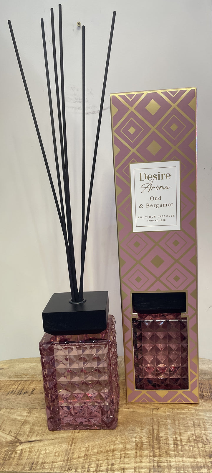 Reed Diffusers 1L Oud & Bergamot Luxury Crystal Glass Bottle Home Air Freshener