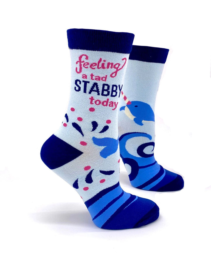 Feeling a tad stabby today-novelty crew socks for women size 5-10