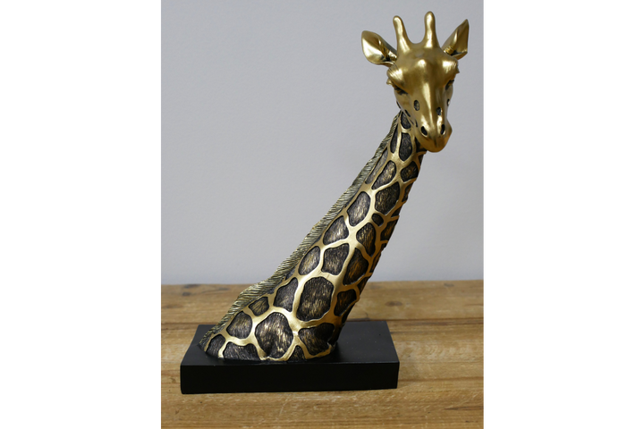 Black & Gold Giraffe Bust Ornaments Statue