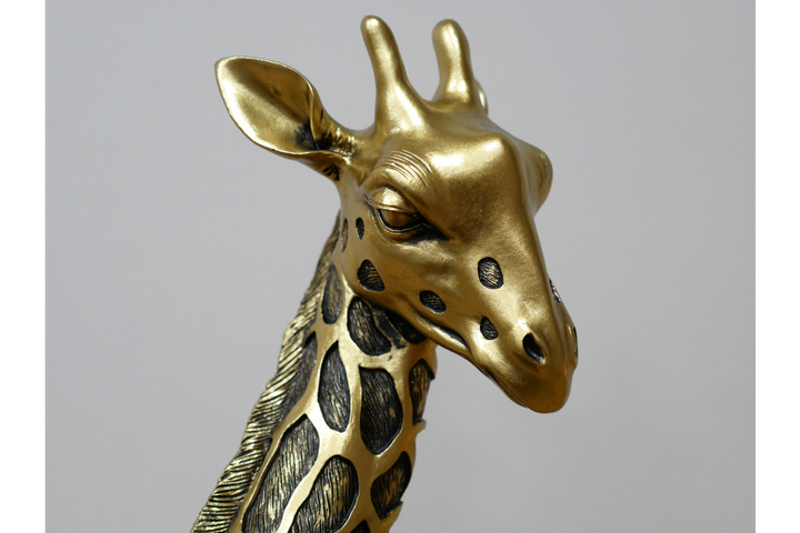 Black & Gold Giraffe Bust Ornaments Statue