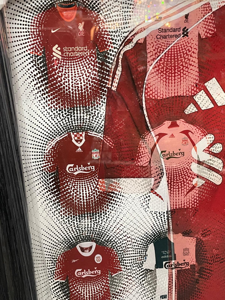 Black frame Liverpool FC Team miniature T-shirts stripe wall art pictures with fitment