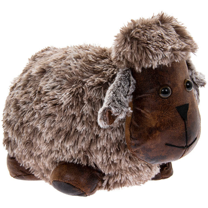 Dog, Rabbit & Sheep Faux Leather Animal Door Stopper – Brown Decorative Weighted Doorstop Home Décor