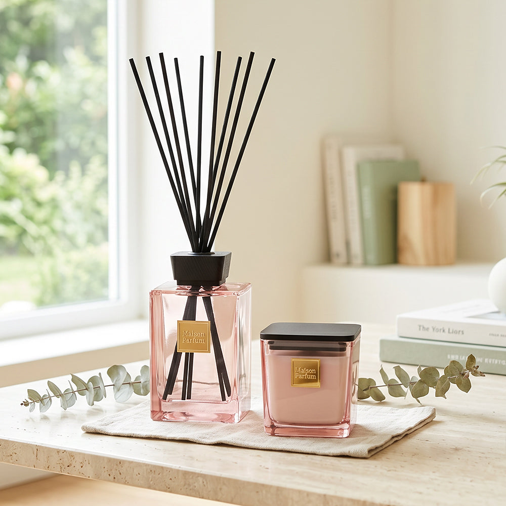 500ml Reed Diffuser & 200g Rouge Scented Candle Gift Set for Her – Luxury Home Fragrance Gift Box