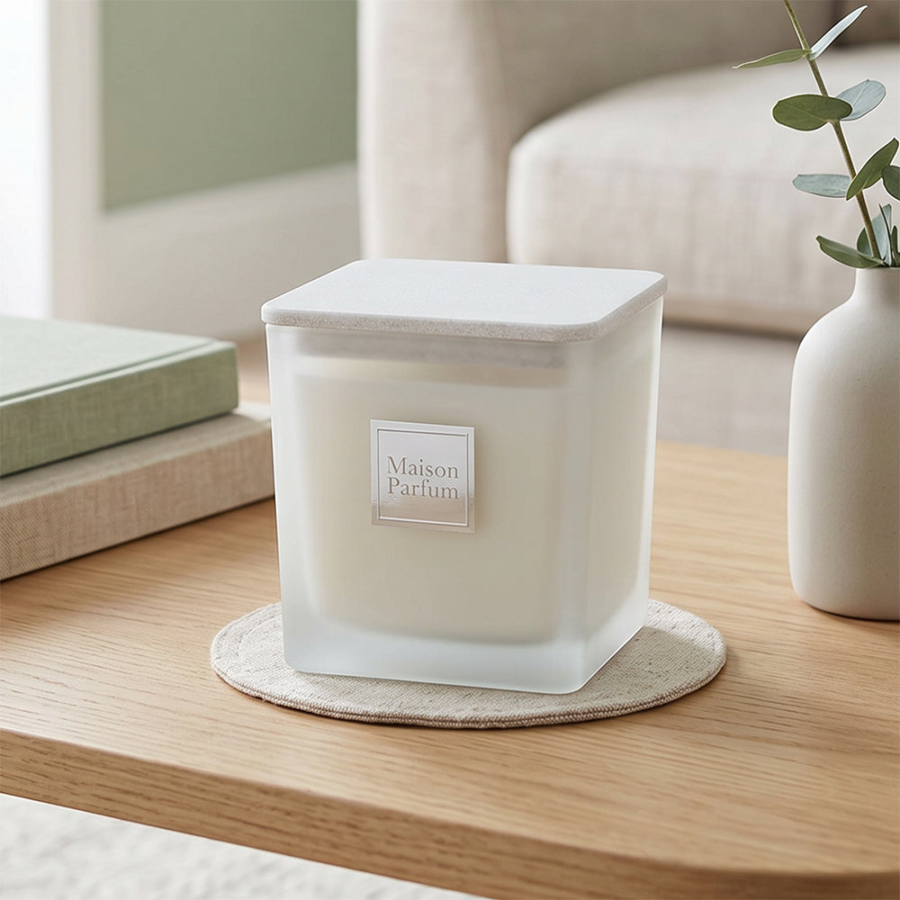 450G & 900G Snow Queen Luxury Scented Candle in Clear Glass Jar with White Secure Lid