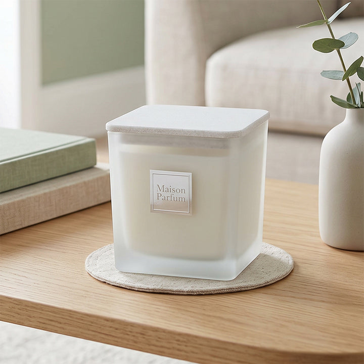 450G & 900G Snow Queen Luxury Scented Candle in Clear Glass Jar with White Secure Lid