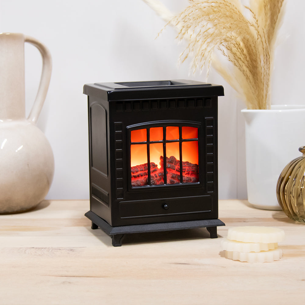 Desire Aroma wax melt Lamp Log Burner in Black – Stylish Home Fragrance Decor