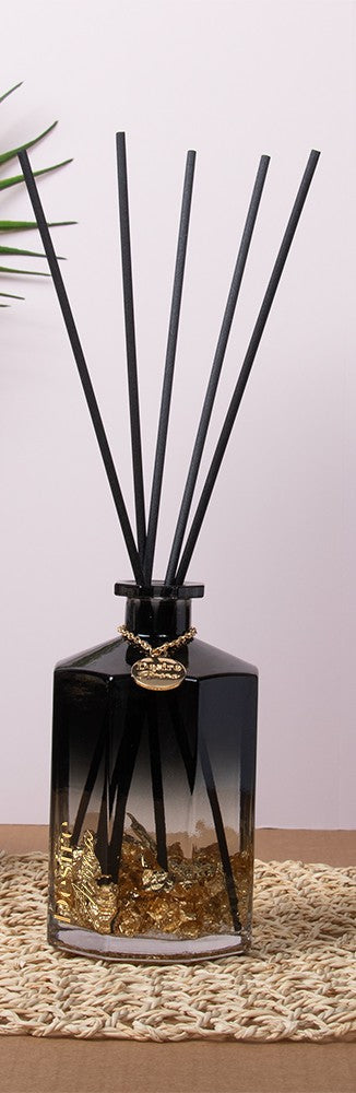1L & 500ML Desire Aroma Luxury Reed Diffuser– Gold Charm & Flakes Two-Tone Bottle Midas 500ML-1000ML