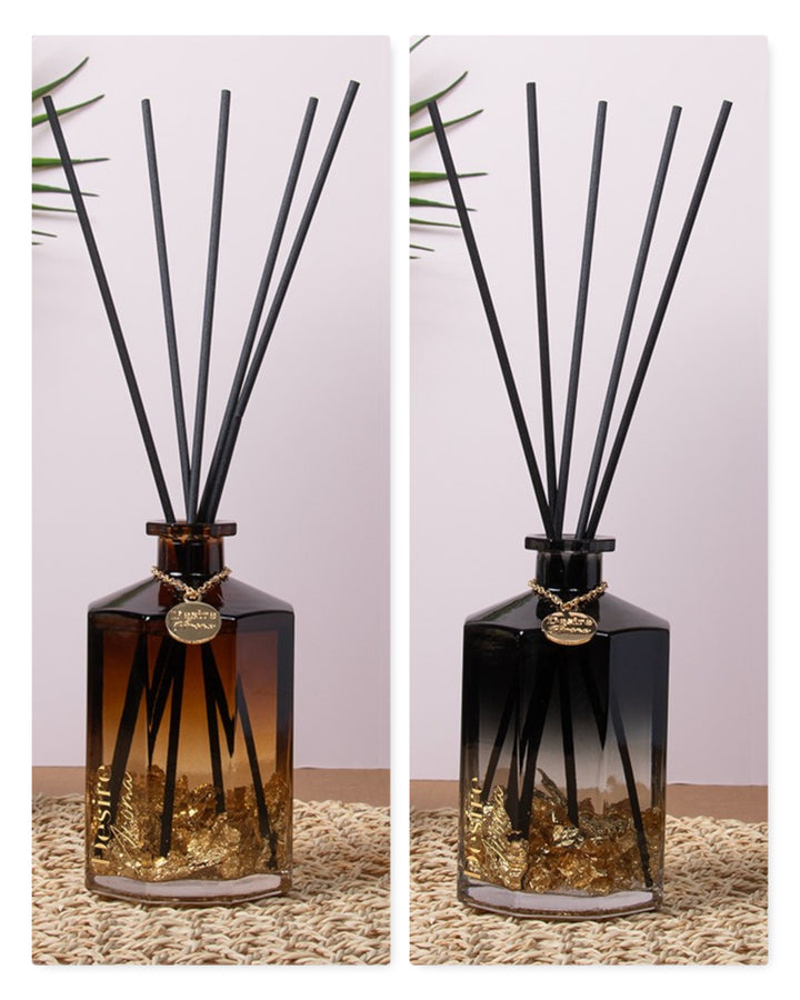 1L & 500ML Desire Aroma Luxury Reed Diffuser– Gold Charm & Flakes Two-Tone Bottle Midas 500ML-1000ML