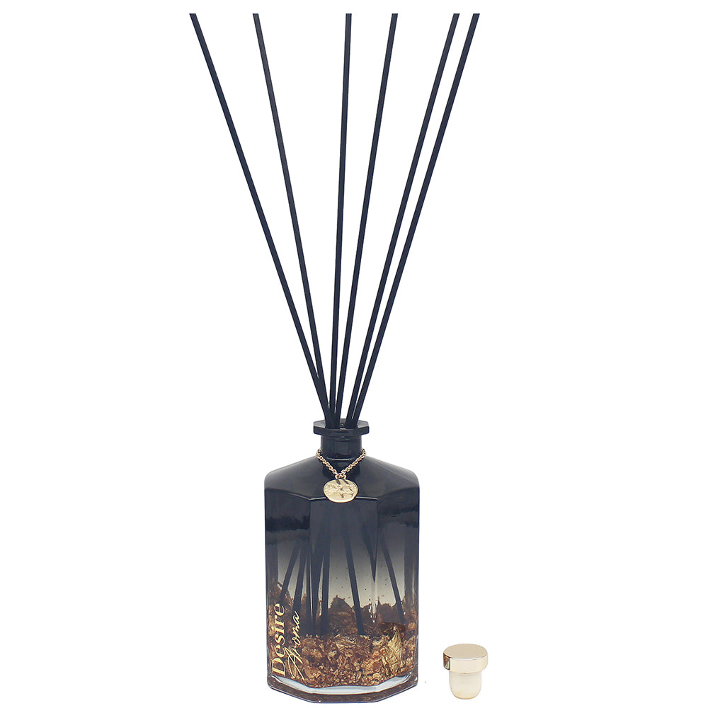 1L & 500ML Desire Aroma Luxury Reed Diffuser– Gold Charm & Flakes Two-Tone Bottle Midas 500ML-1000ML