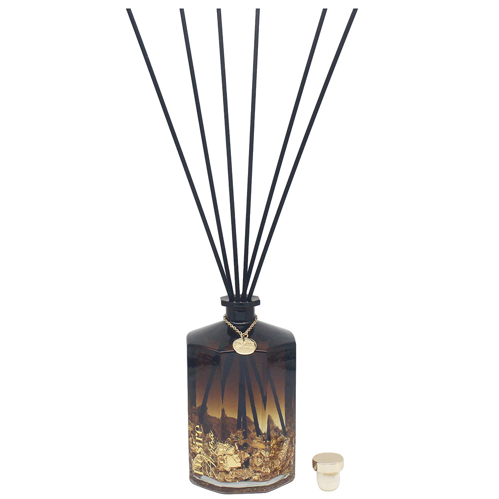 1L & 500ML Desire Aroma Luxury Reed Diffuser– Gold Charm & Flakes Two-Tone Bottle Midas 500ML-1000ML