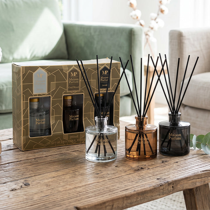 Set of 3 200ml Luxury Reed Diffuser Collection for him & her home decor