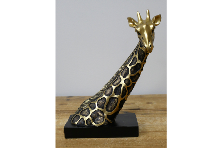 Black & Gold Giraffe Bust Ornaments Statue