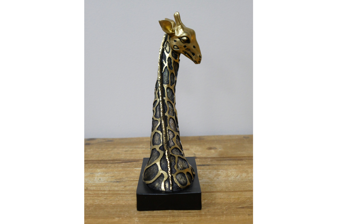 Black & Gold Giraffe Bust Ornaments Statue