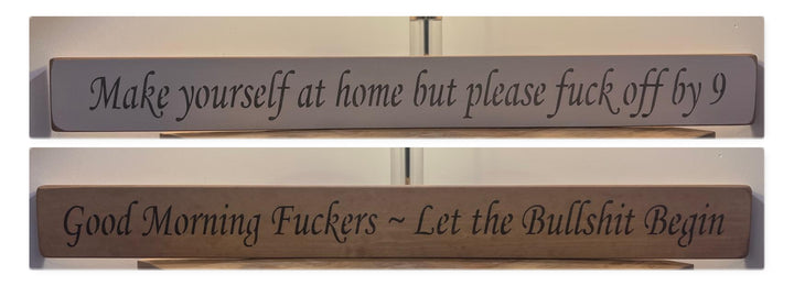 Quirky & Funny Wooden Signs Jute Rope Rustic Wall Decor in Natural Wood or White Finish