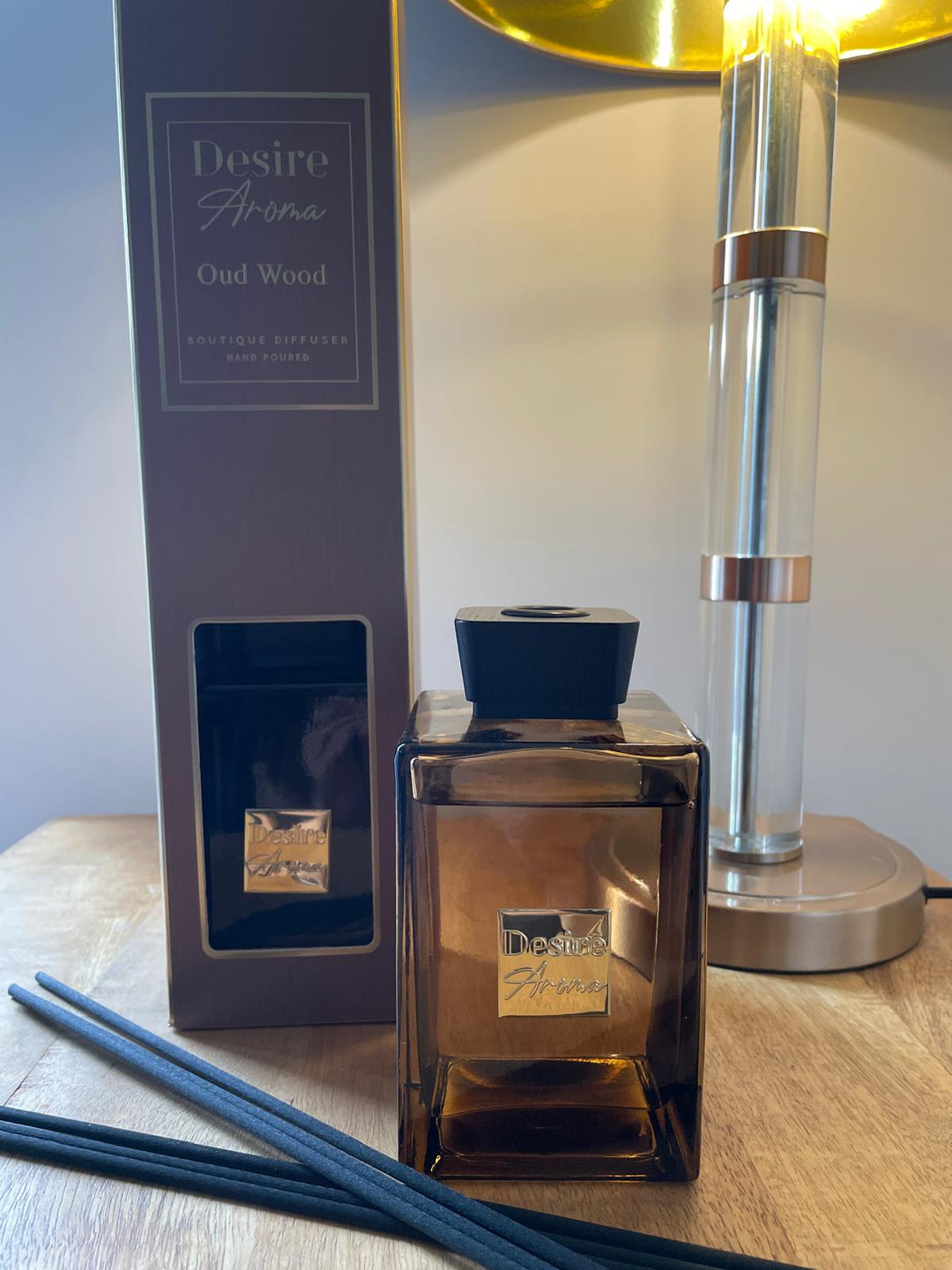 DESIRE AROMA Fragrance 500ML Luxury Lush Reed Diffuser Glass Bottle black reeds