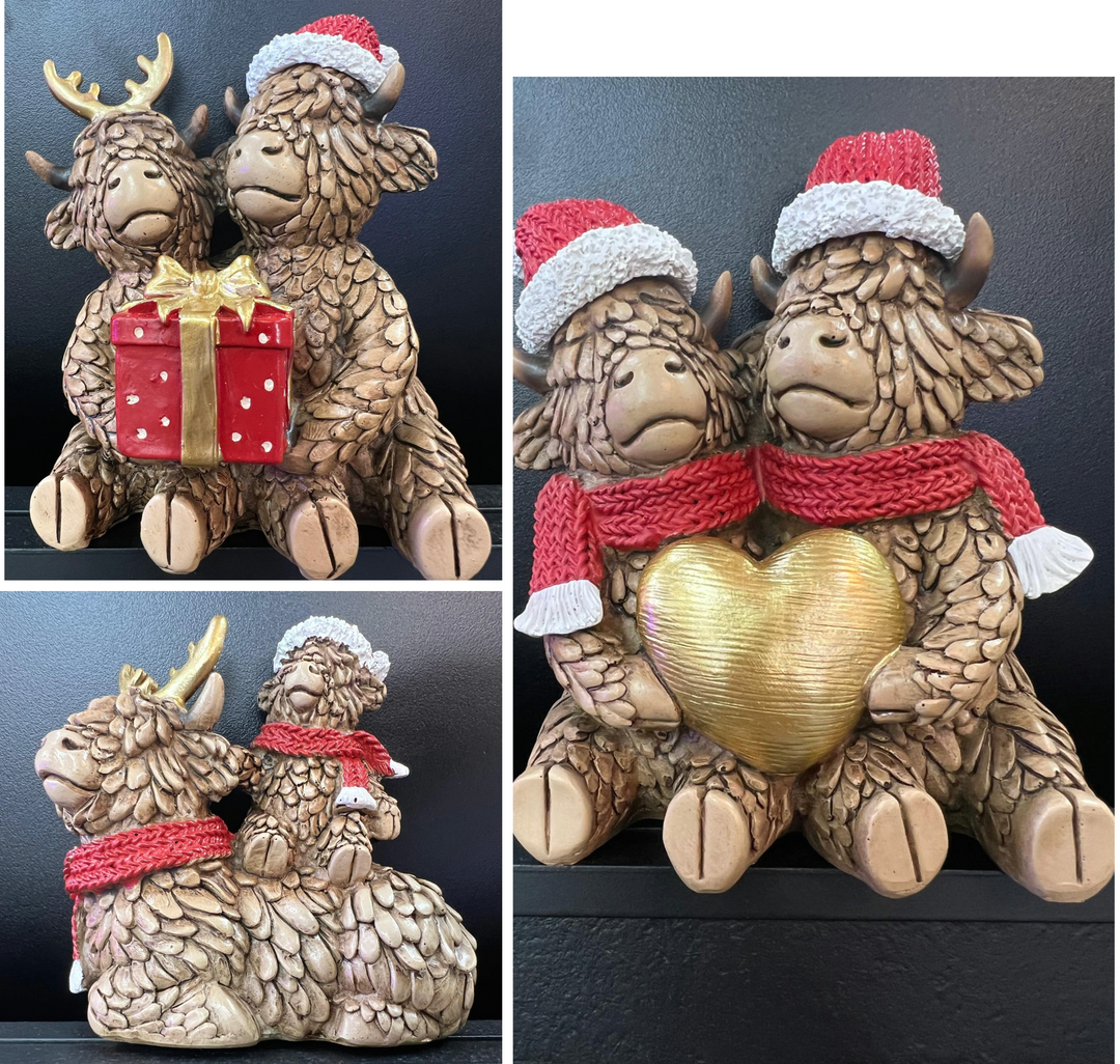Highland Cows seasonal Christmas Festive cheer Resin Decorative Ornaments