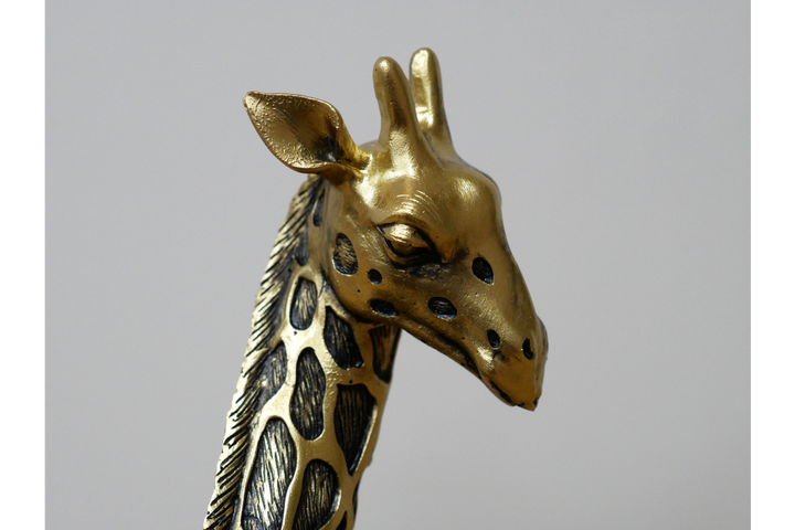 Black & Gold Giraffe Bust Ornaments Statue