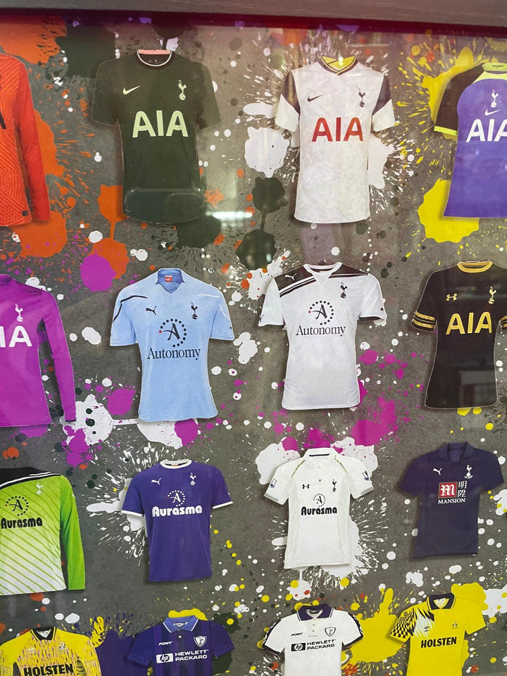 Black frame SPURS FC Team miniature T-shirts stripe wall art picture with fitment