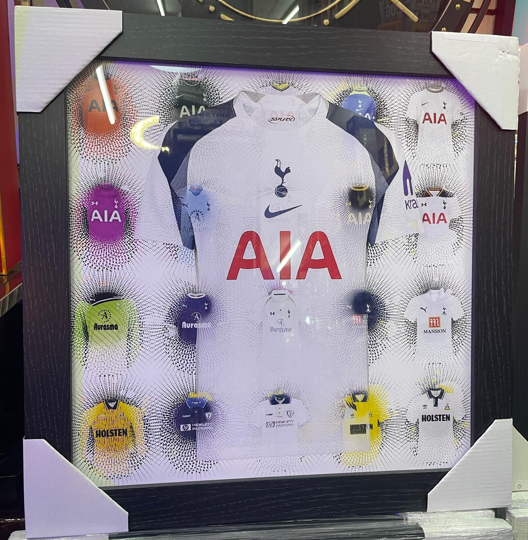 Black frame SPURS FC Team miniature T-shirts stripe wall art picture with fitment