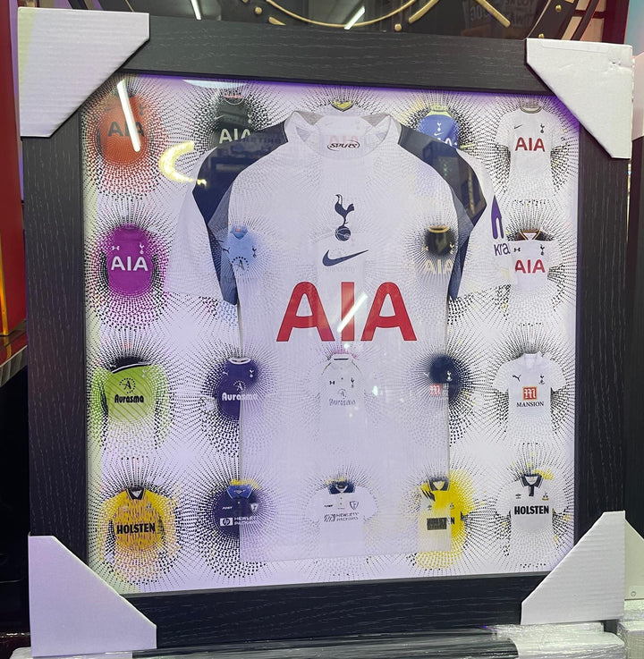 Black frame SPURS FC Team miniature T-shirts stripe wall art picture with fitment