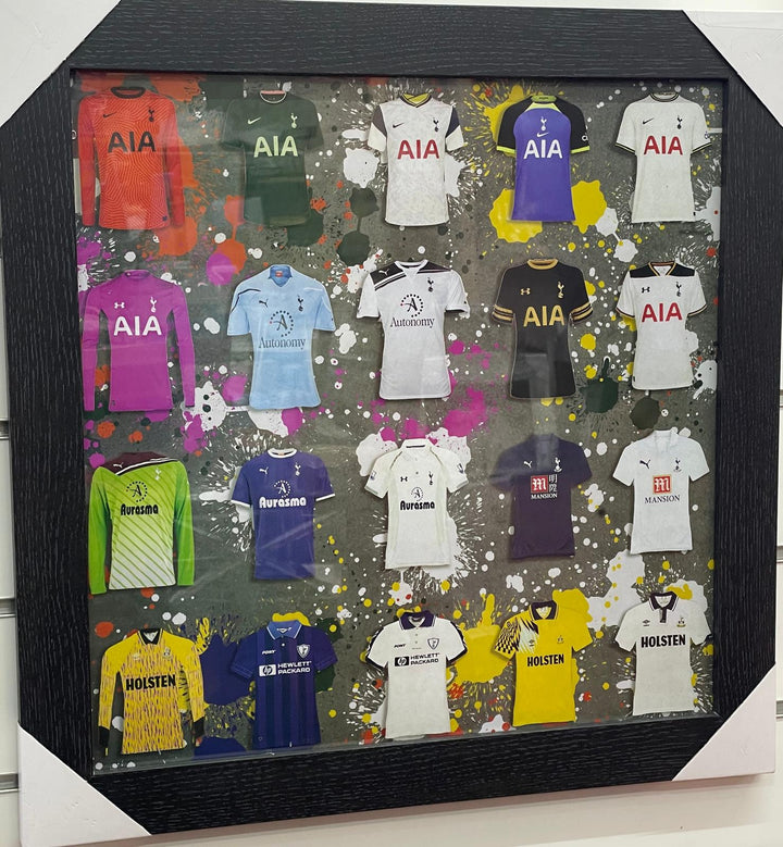 Black frame TOTTENHAM FC Team miniature T-shirts stripe wall art picture with fitment