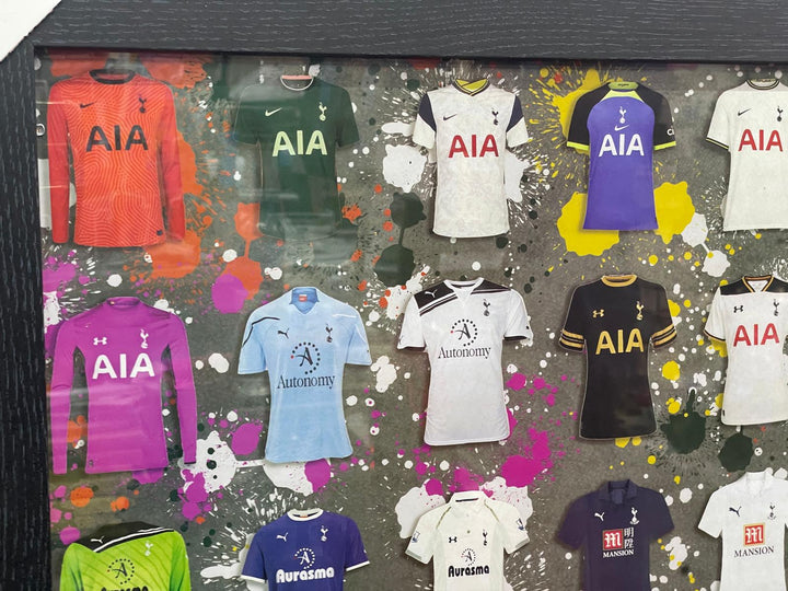 Black frame TOTTENHAM FC Team miniature T-shirts stripe wall art picture with fitment