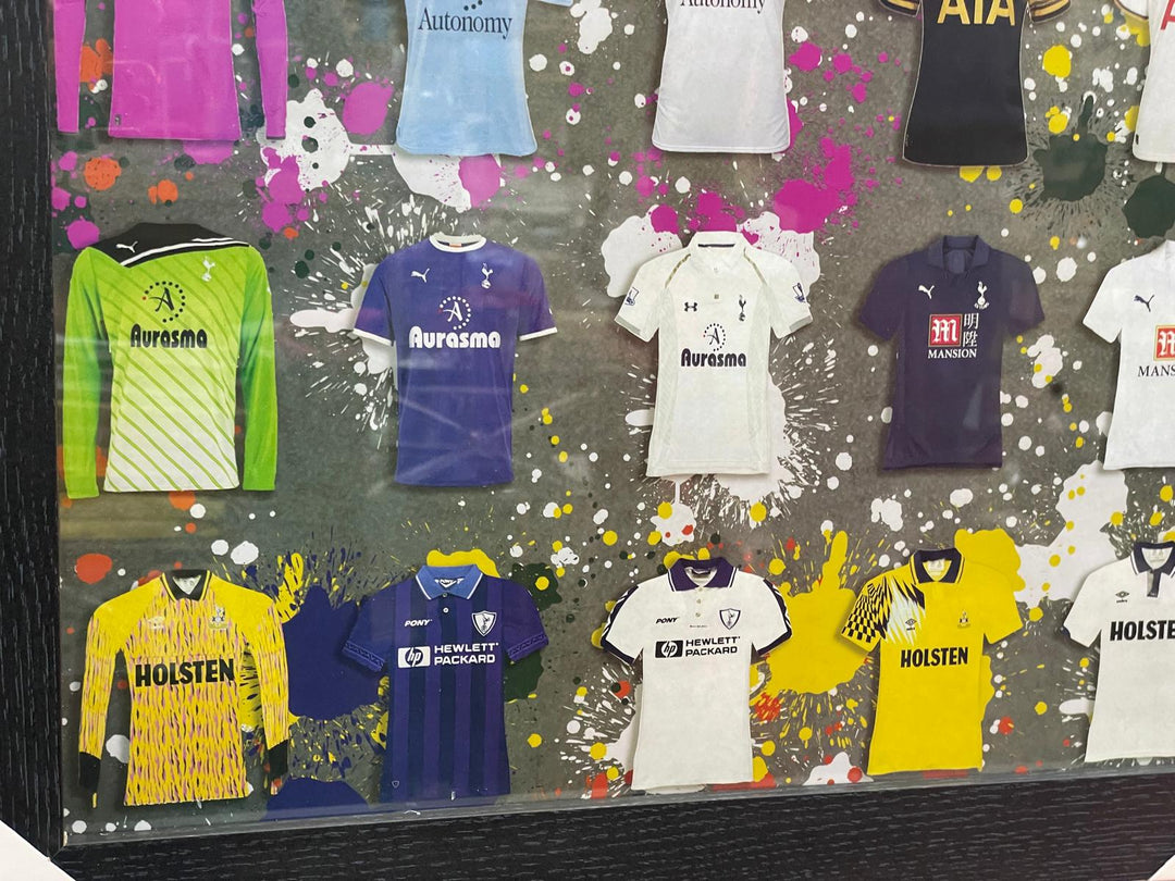 Black frame TOTTENHAM FC Team miniature T-shirts stripe wall art picture with fitment