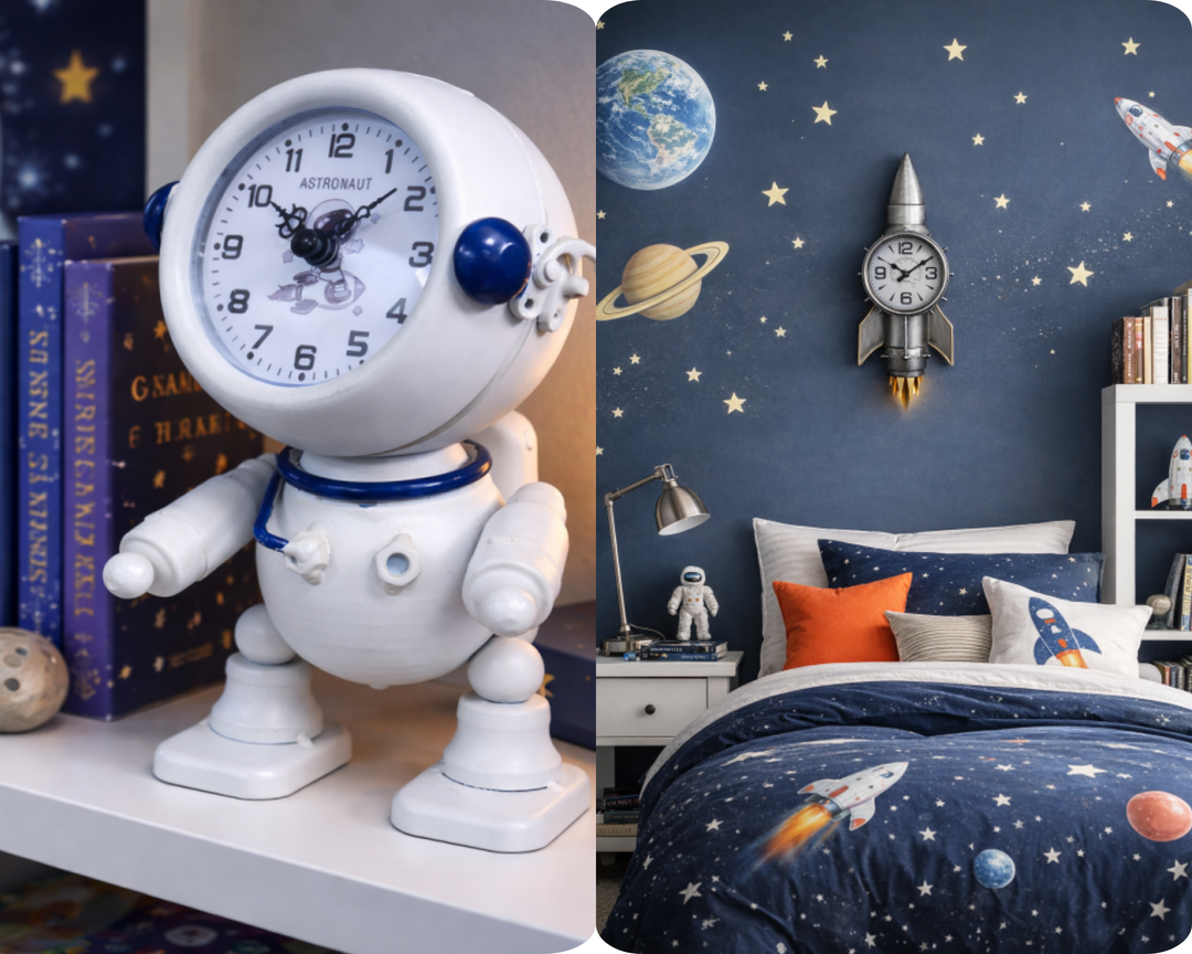 Space Rocket & Astronaut Decorative Clocks | Fun Space-Themed Timepieces