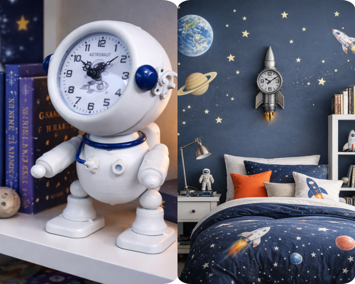 Space Rocket & Astronaut Decorative Clocks | Fun Space-Themed Timepieces