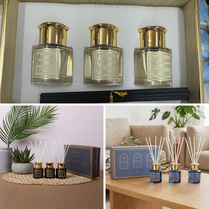Set of 3 x 50ml Reed Diffusers Gift Set – Scented Home Fragrance for Any Occasion