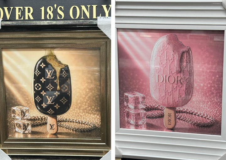 Luxury Ice Cream Wall Art with Black & Gold Two-Tone Frame | 3D Liquid Art Resin Picture