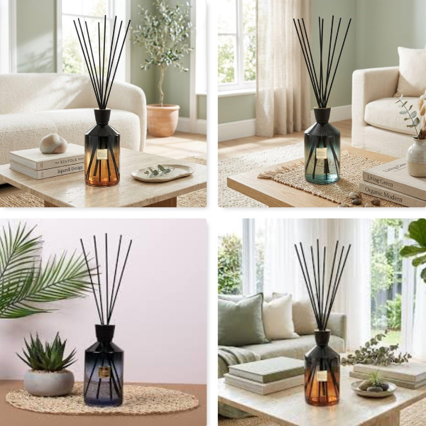 Dubai Inspired Reed Diffuser Atlantis Saffron Cedar, Tonka Oud, Spiced Amber And Oud WoodLuxury Home Fragrance