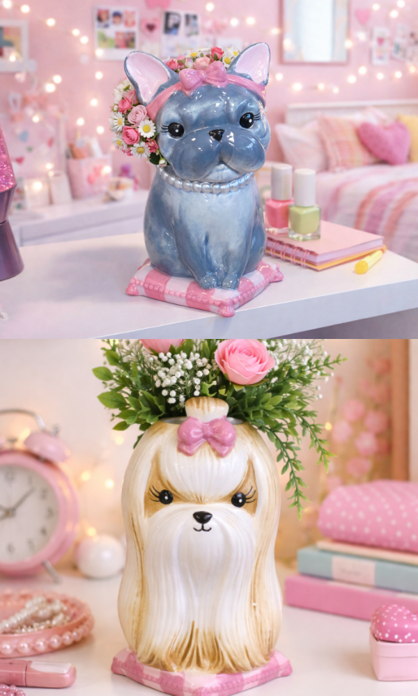 Stylish Dog Vases | Ceramic Dog Planters & decorative Home Décor